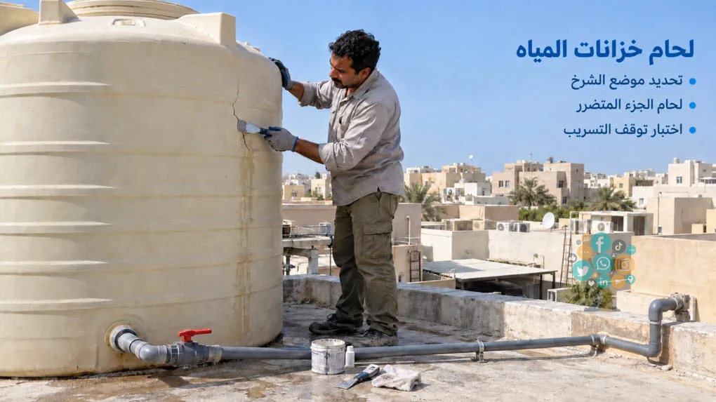لحام شرخ فى تانكي مياه علوي