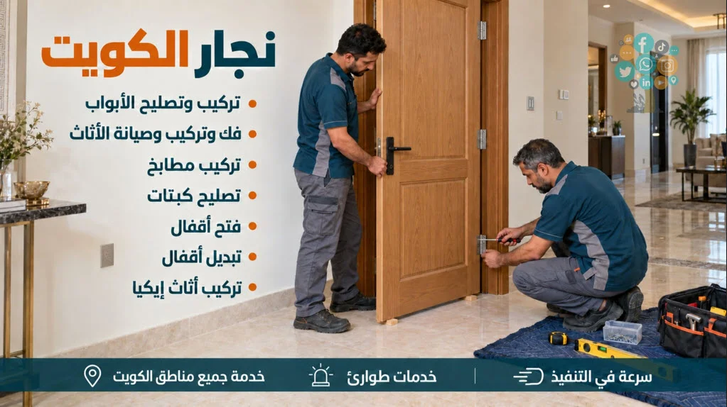 خدمات تركيب الابواب من نجار الكويت