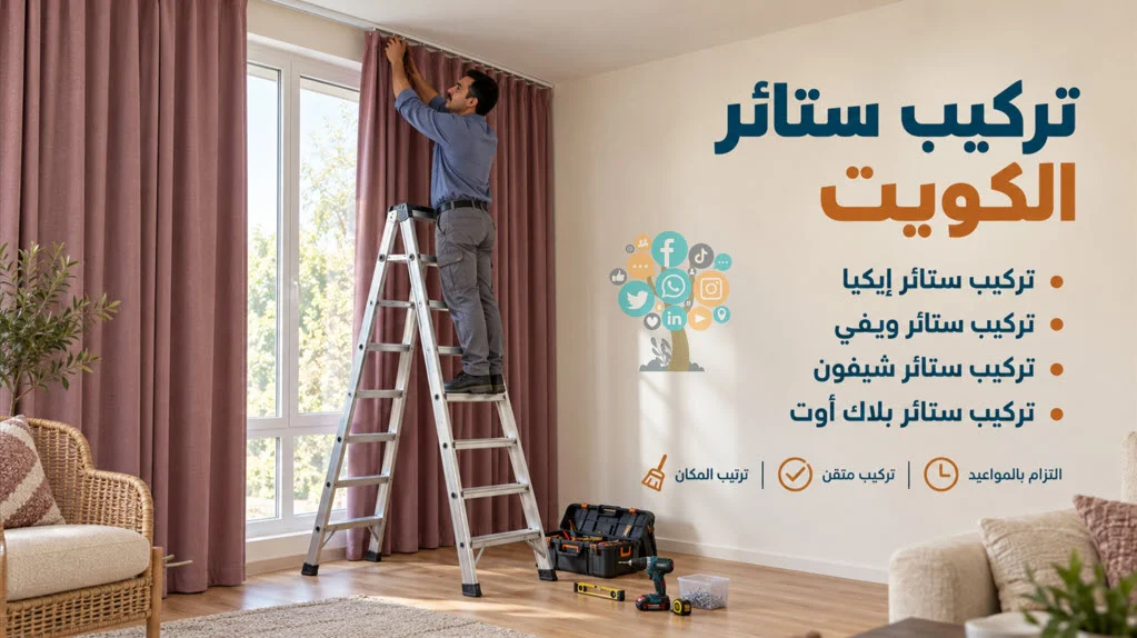 تركيب ستائر الكويت - فني تركيب ستائر - تركيب ستائر جاهزة 1 تركيب ستائر الكويت فى غرفه معيشه